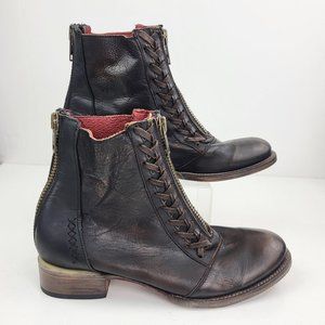 Freebird by Steve | Wales Zipper Dark Brown Leather Boots Size 10